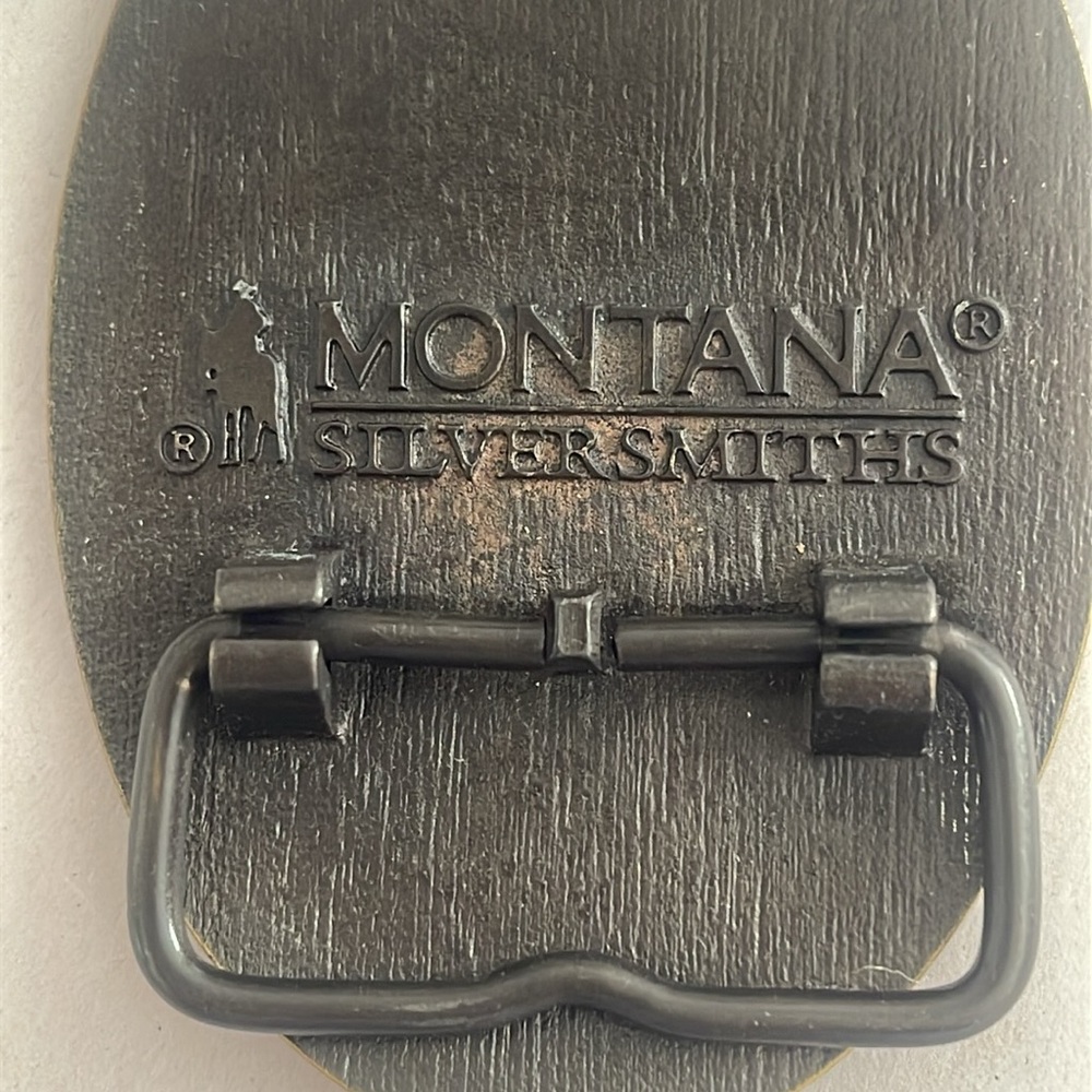 Montana Silversmiths Flag w Boots & Hat Belt Buckle - Picture 3 of 5